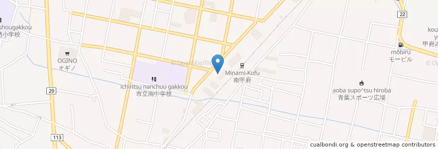 Mapa de ubicacion de 南甲府警察署南甲府駅前交番 en Japan, Präfektur Yamanashi, 甲府市.