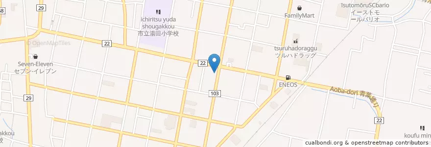 Mapa de ubicacion de 南甲府警察署湯田交番 en Jepun, 山梨県, 甲府市.
