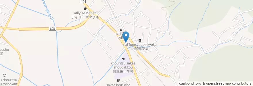 Mapa de ubicacion de 南部警察署内船駅前連絡所 en 日本, 山梨県, 南巨摩郡, 南部町.