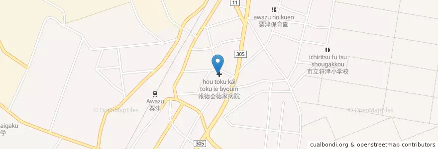 Mapa de ubicacion de 報徳会徳家病院 en 日本, 石川県, 小松市.