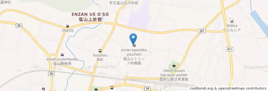 Mapa de ubicacion de 塩山カトリック幼稚園 en Japon, Préfecture De Yamanashi, 甲州市.