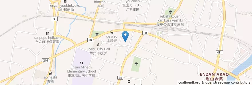 Mapa de ubicacion de 塩山公共職業安定所 en Japan, Präfektur Yamanashi, 甲州市.