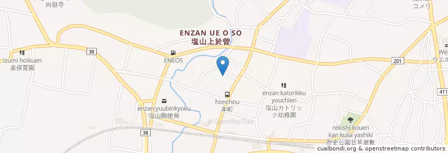 Mapa de ubicacion de 塩山愛育園 en Japão, 山梨県, 甲州市.