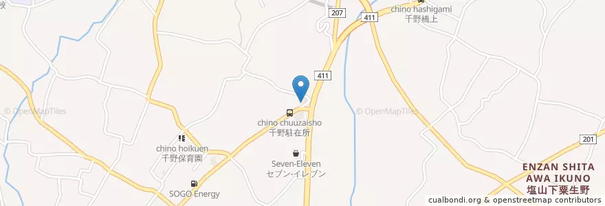 Mapa de ubicacion de 塩山警察署千野駐在所 en اليابان, 山梨県, 甲州市.
