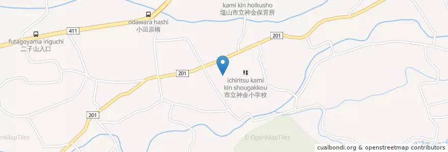 Mapa de ubicacion de 塩山警察署神金駐在所 en اليابان, 山梨県, 甲州市.