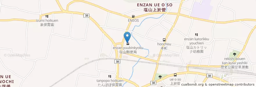 Mapa de ubicacion de 塩山郵便局 en Japão, 山梨県, 甲州市.