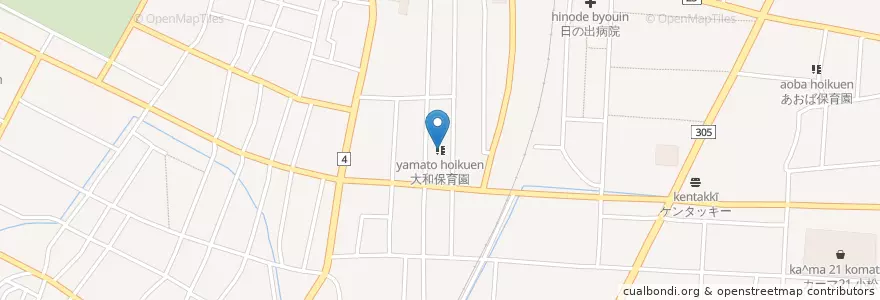 Mapa de ubicacion de 大和保育園 en Japan, 石川県, 小松市.