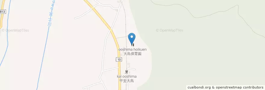 Mapa de ubicacion de 大島保育園 en 日本, 山梨県, 南巨摩郡, 身延町.