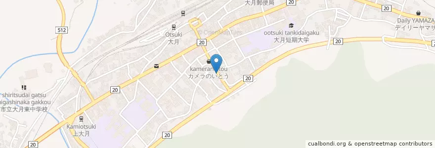 Mapa de ubicacion de 大月警察署大月駅前交番 en Japon, Préfecture De Yamanashi, 大月市.