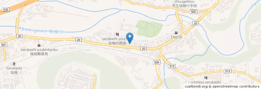 Mapa de ubicacion de 大月警察署猿橋駐在所 en اليابان, 山梨県, 大月市.