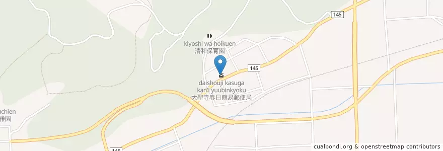 Mapa de ubicacion de 大聖寺春日簡易郵便局 en Japan, Ishikawa Prefecture, Kaga.
