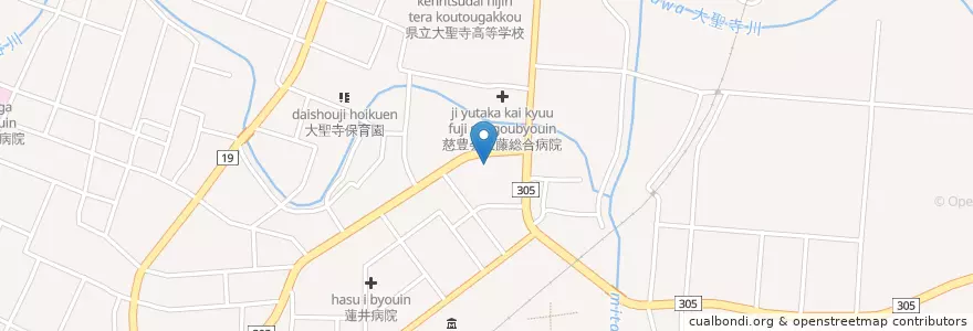 Mapa de ubicacion de 大聖寺菅生郵便局 en 日本, 石川県, 加賀市.