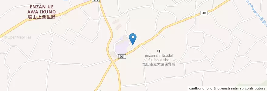 Mapa de ubicacion de 大藤簡易郵便局 en Jepun, 山梨県, 甲州市.