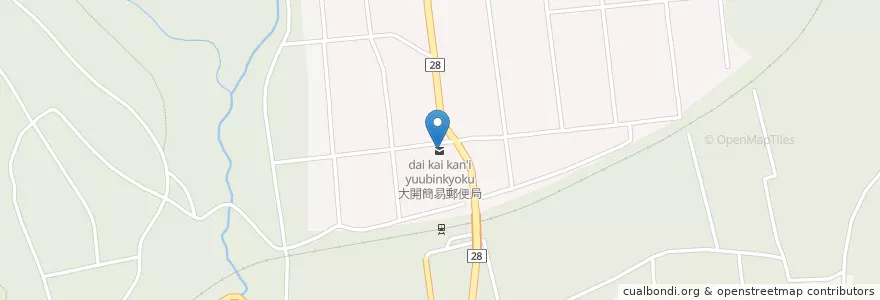 Mapa de ubicacion de 大開簡易郵便局 en 日本, 山梨県, 北杜市.