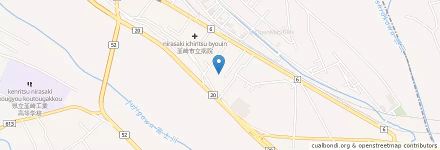 Mapa de ubicacion de 山梨県中北保健福祉事務所峡北支所(中北保健所峡北支所) en Japon, Préfecture De Yamanashi, 韮崎市.