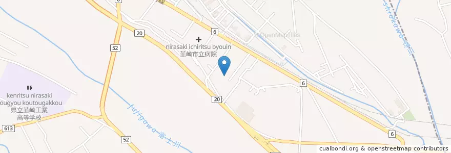 Mapa de ubicacion de 山梨県中北林務環境事務所 en 日本, 山梨县, 韮崎市.