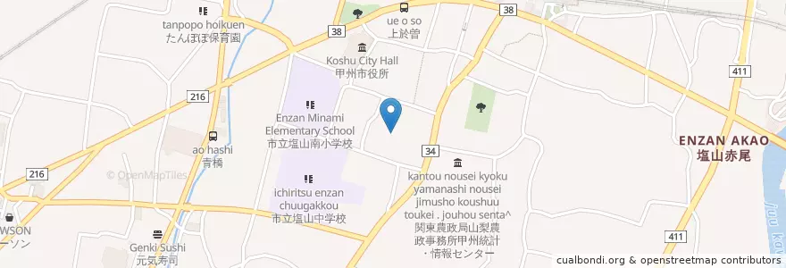 Mapa de ubicacion de 山梨県広瀬・琴川ダム事務所 en Japon, Préfecture De Yamanashi, 甲州市.