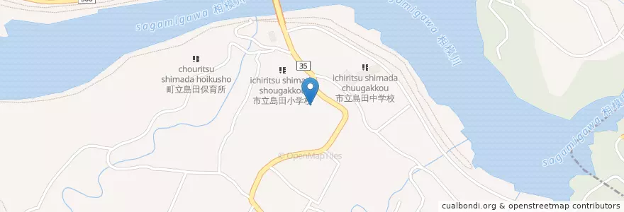 Mapa de ubicacion de 島田幼稚園 en 일본, 야마나시현, 上野原市.