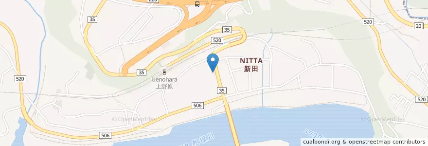 Mapa de ubicacion de 島田郵便局 en 日本, 山梨県, 上野原市.