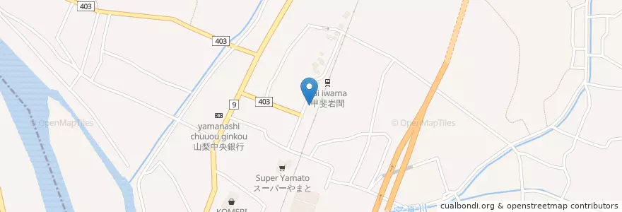 Mapa de ubicacion de 鰍沢警察署岩間駐在所 en اليابان, 山梨県, 西八代郡, 市川三郷町.