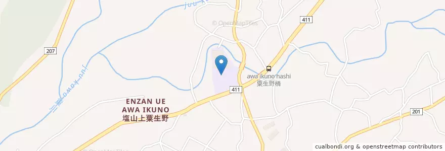 Mapa de ubicacion de 市立塩山北中学校 en 日本, 山梨県, 甲州市.