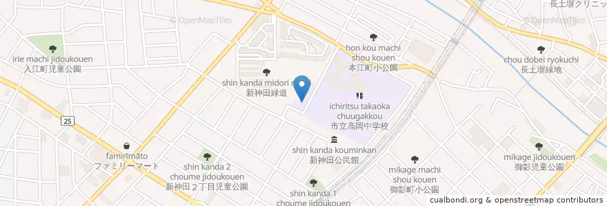 Mapa de ubicacion de 市立新神田小学校 en Japão, 石川県, 金沢市.