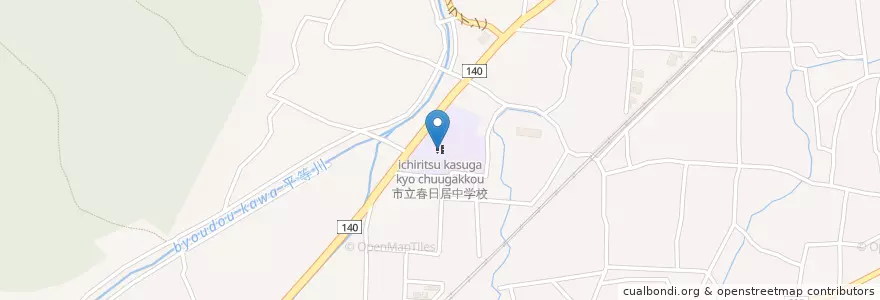 Mapa de ubicacion de 市立春日居中学校 en ژاپن, 山梨県, 笛吹市.