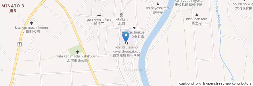 Mapa de ubicacion de 市立浅野川小学校 en Japan, Präfektur Ishikawa, 金沢市.