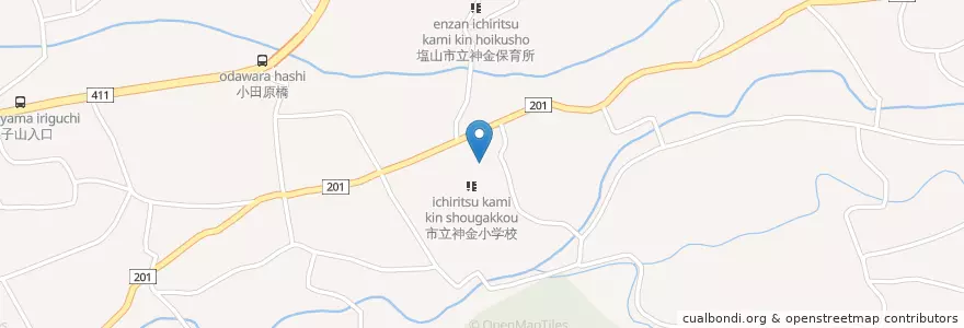 Mapa de ubicacion de 市立神金第二中学校落合分校(休校中) en 日本, 山梨县, 甲州市.