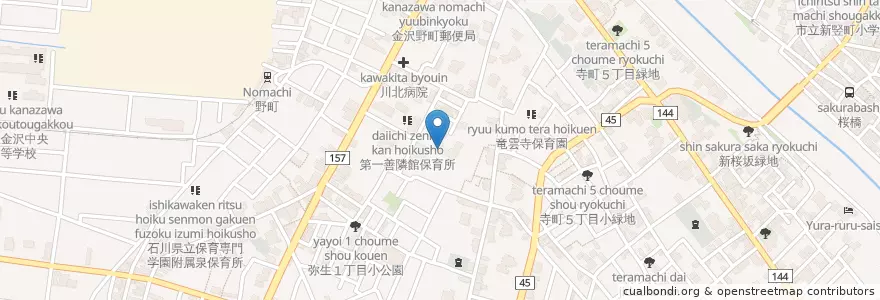 Mapa de ubicacion de 市立野町小学校 en 日本, 石川県, 金沢市.