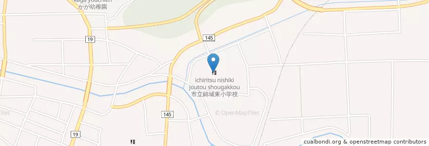 Mapa de ubicacion de 市立錦城東小学校 en 日本, 石川県, 加賀市.