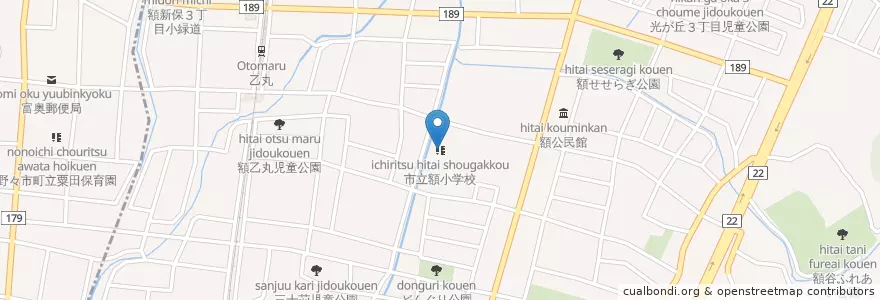 Mapa de ubicacion de 市立額小学校 en 日本, 石川县, 金沢市.