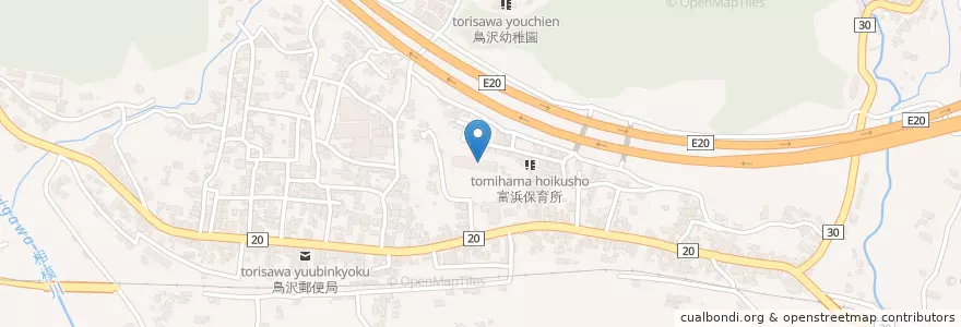Mapa de ubicacion de 市立鳥沢小学校 en 일본, 야마나시현, 大月市.