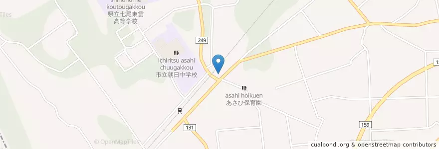 Mapa de ubicacion de 徳田駅前簡易郵便局 en Japão, 石川県, 七尾市.