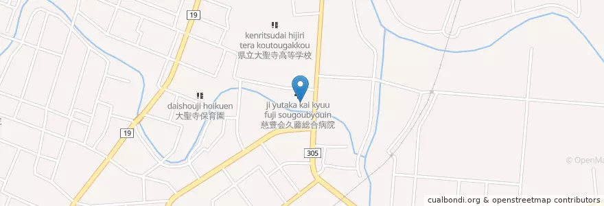Mapa de ubicacion de 慈豊会久藤総合病院 en Giappone, Prefettura Di Ishikawa, 加賀市.