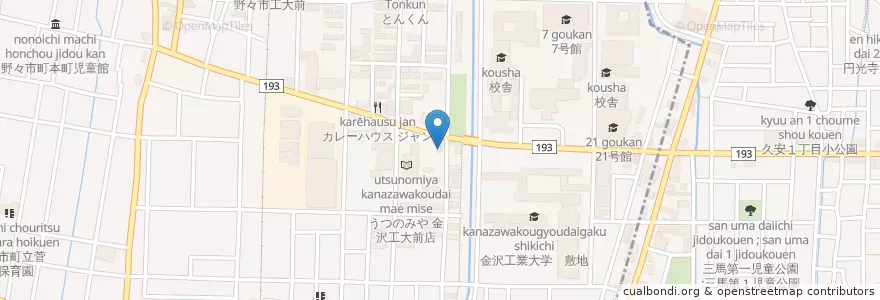 Mapa de ubicacion de 扇が丘郵便局 en 日本, 石川県, 野々市市.
