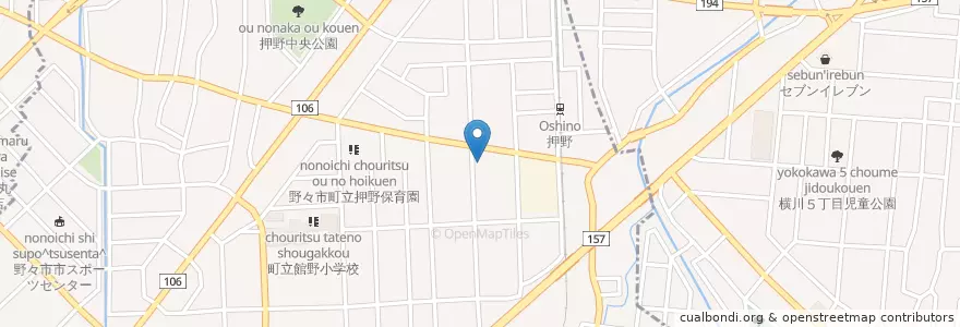 Mapa de ubicacion de 押野郵便局 en Japan, 石川県.