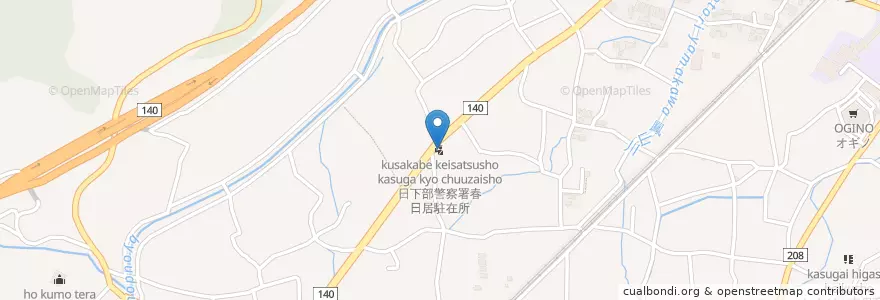 Mapa de ubicacion de 日下部警察署春日居駐在所 en 日本, 山梨県, 笛吹市.