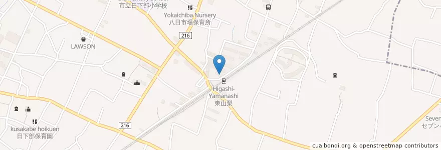 Mapa de ubicacion de 日下部警察署東山梨駅前駐在所 en Giappone, Prefettura Di Yamanashi, 山梨市.