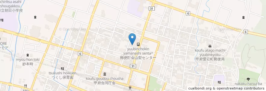 Mapa de ubicacion de 日本郵政公社郵政健康管理センター甲府郵政健康管理センター en Japão, 山梨県, 甲府市.
