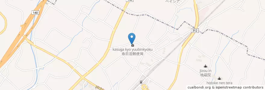 Mapa de ubicacion de 春日居郵便局 en Giappone, Prefettura Di Yamanashi, 笛吹市.