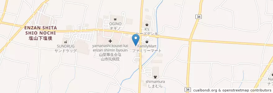 Mapa de ubicacion de 東山梨行政事務組合塩山消防署 en 일본, 야마나시현, 甲州市.