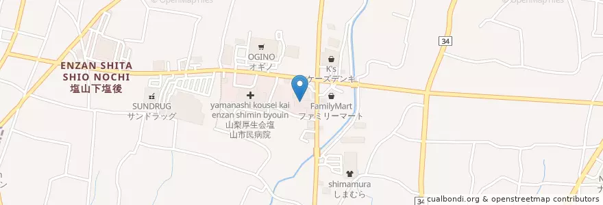 Mapa de ubicacion de 東山梨行政事務組合東山梨消防本部 en Japon, Préfecture De Yamanashi, 甲州市.