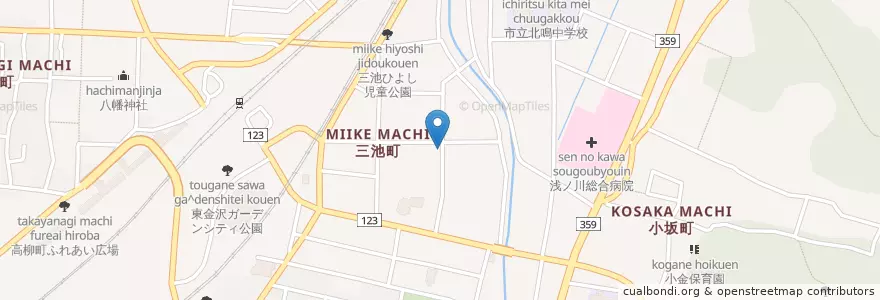 Mapa de ubicacion de 東金沢保育園 en Japonya, 石川県, 金沢市.