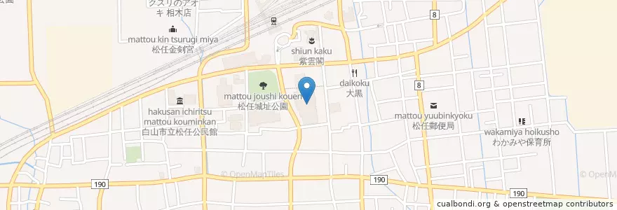 Mapa de ubicacion de 白山市松任児童館 en ژاپن, 石川県, 白山市.