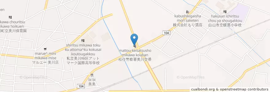 Mapa de ubicacion de 松任警察署美川交番 en Japonya, 石川県, 白山市.