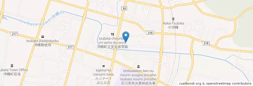 Mapa de ubicacion de 津幡町国民健康保険直営河北中央病院 en Japan, 石川県, 河北郡, 津幡町.