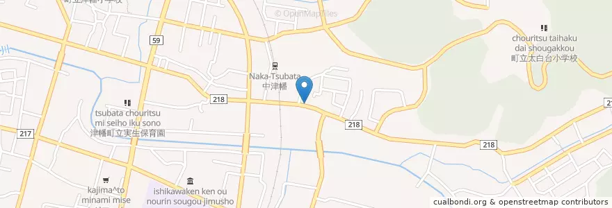 Mapa de ubicacion de 津幡町立太白台保育園 en 日本, 石川県, 河北郡, 津幡町.