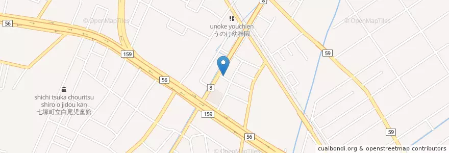 Mapa de ubicacion de 津幡警察署宇野気駐在所 en 日本, 石川県, かほく市.