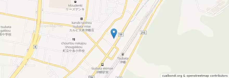 Mapa de ubicacion de 津幡駅前郵便局 en 일본, 이시카와현, 河北郡, 津幡町.